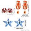 Мультяшные серьги-гвоздики в виде крабов, милые серьги в виде морских звезд, подарок, женские серьги для девочек и женщин