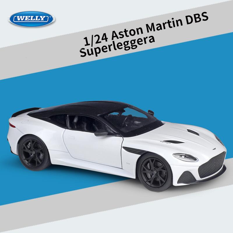Масштаб 1/24 WELLY Aston Martin DBS Superleggera, модель автомобиля из сплава, литье под давлением, металлические игрушечные транспортные средства, модель автомобиля, коллекция высокой имитации, детские подарки