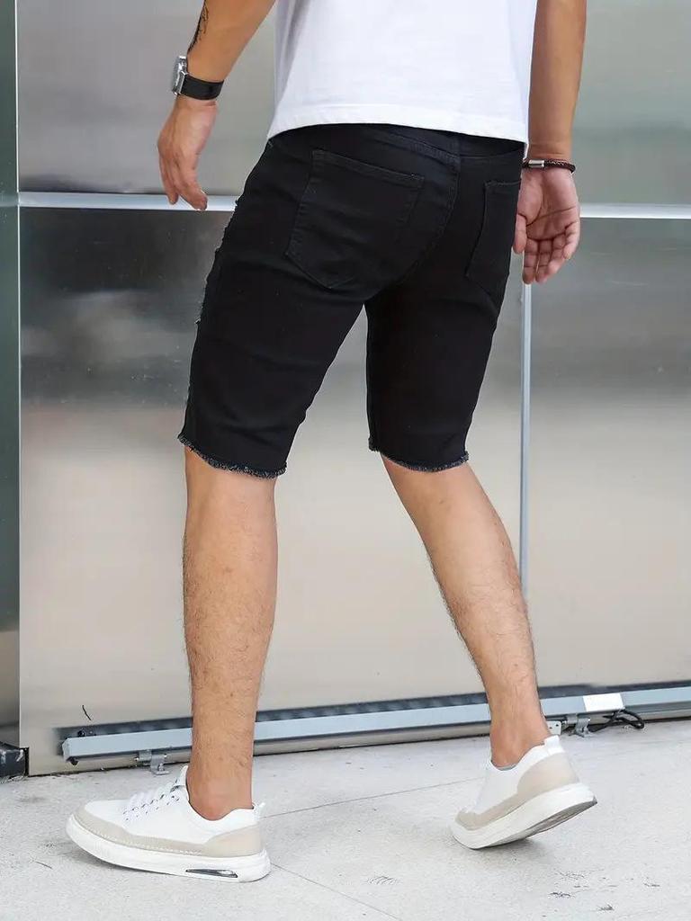 Men's Slim Fit Ripped Denim Casual Shorts - Summer Style