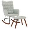 VidaXL Rocking Chair with Footrest Light Grey Velvet, Rocking Armchair, Lounge Chair, Living Room Seat, Chair, 4016843