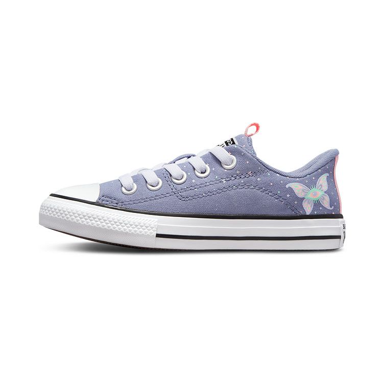 Converse All Star Series Comfortable Versatile Durable Low Top Kids Canvas Shoes Kids Sneaker Violet A01707C