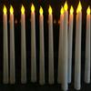 3/6/12 Pieces White Flameless Decorative Christmas Candles With Remote,Smokeless LED Taper Candles With Yellow/Warm White Light