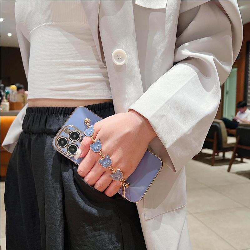 Силиконовый чехол для телефона с держателем браслета «Медведь» для Samsung Galaxy A53 A73 A33 A52 A52s A72 A32 4G 5G A51 A71 A12 A31 A21S Fe, защитный чехол