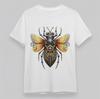 Women's Soft T-Shirt Steampunk Insect Blue Metallic Wings Tee Cotton Oversize