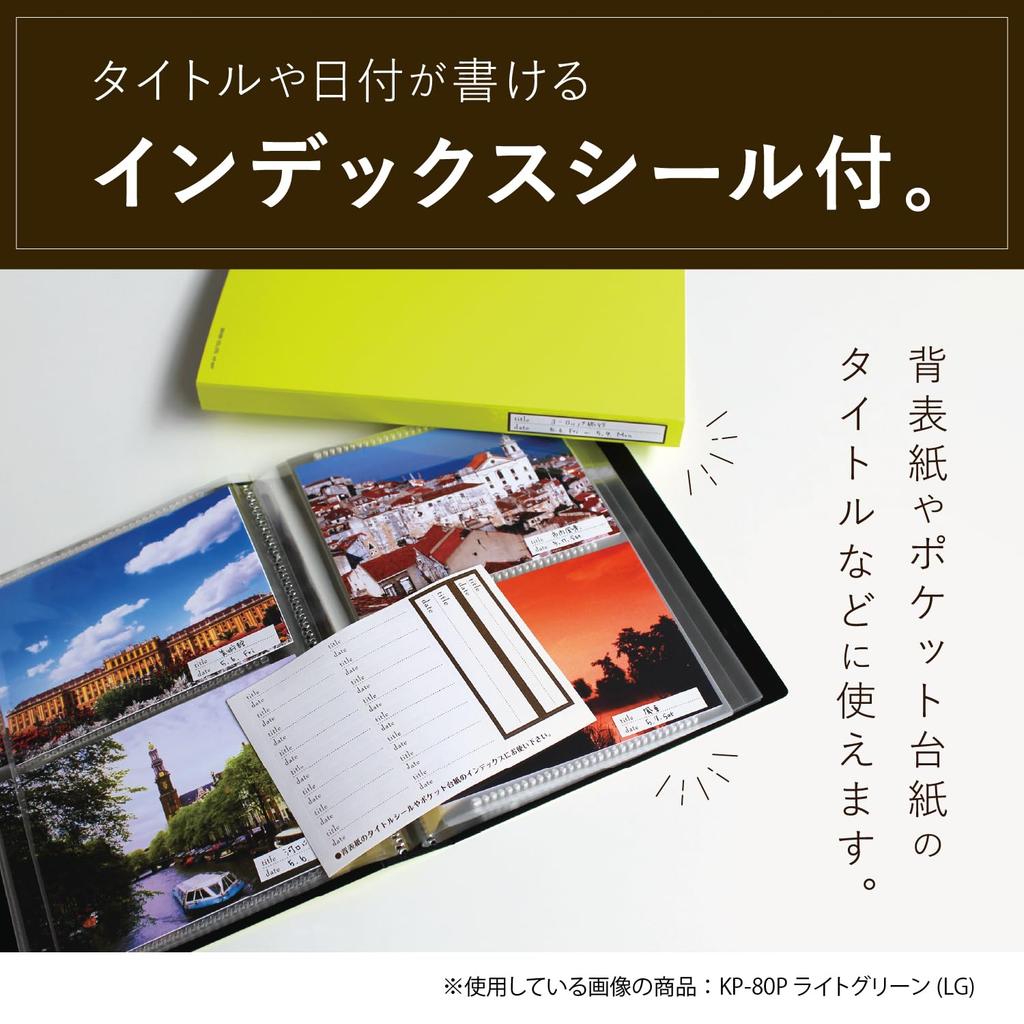 SEKISEI Карманный фотоальбом 2L Вмещает 80, Размер, Фотографии, 2L, 51-100 Фотографий, Белый, KP-80G