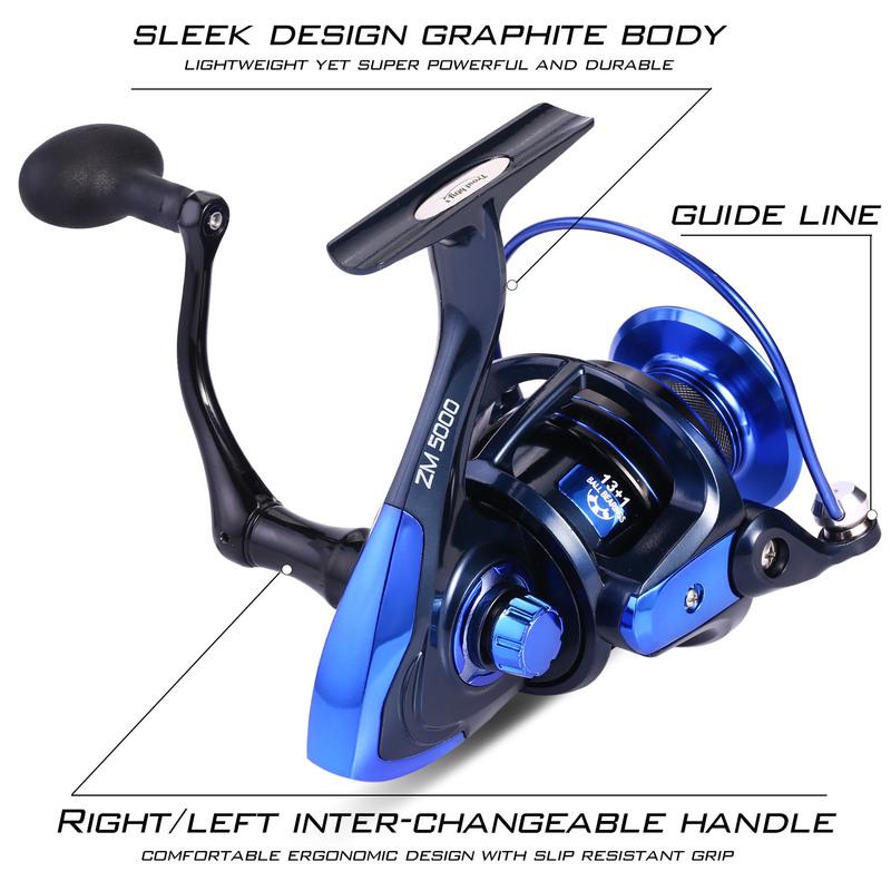 Спиннинговые рыболовные катушки 13 + 1BB Легкая сверхгладкая алюминиевая катушка для морской рыбалки с запасной шпулей