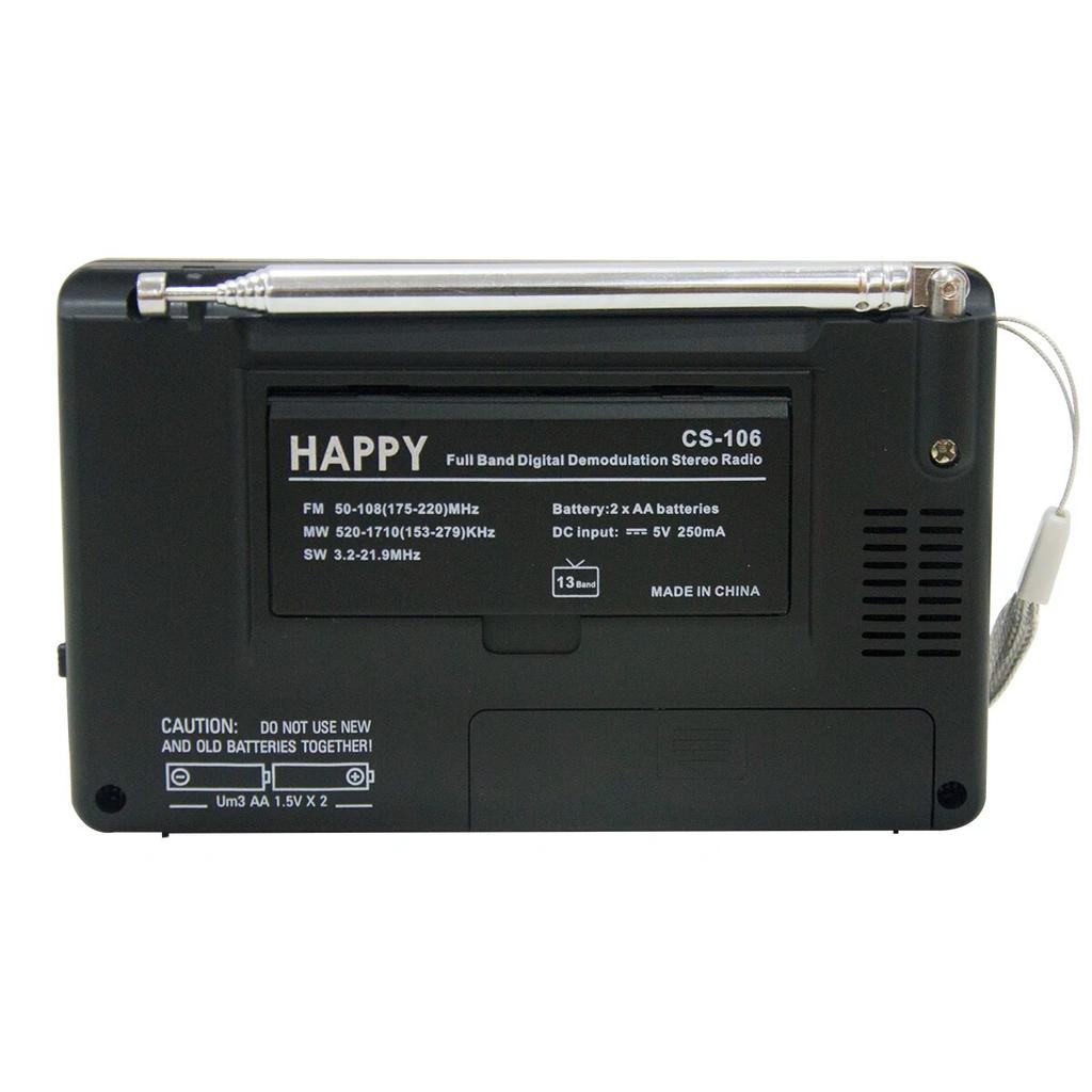 CS-106 Полнодиапазонный многодиапазонный стерео цифровой тюнер FM/AM/SW/LW/TV Звук Полноволновой приемник Радиоантенна с наушниками