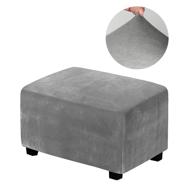 2 Sizes Footstool Cover Elastic Footstool Cover Flexible Furniture Protection Removable Footstool Cover Home