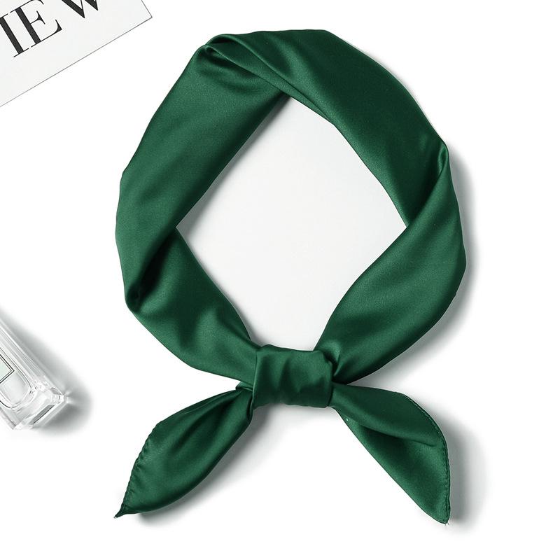 Simple Solid Color Scarf Female Imitation Silk Small Square Scarf 70Cm Basic Style With Shirt Professional Scarf Tied Hair