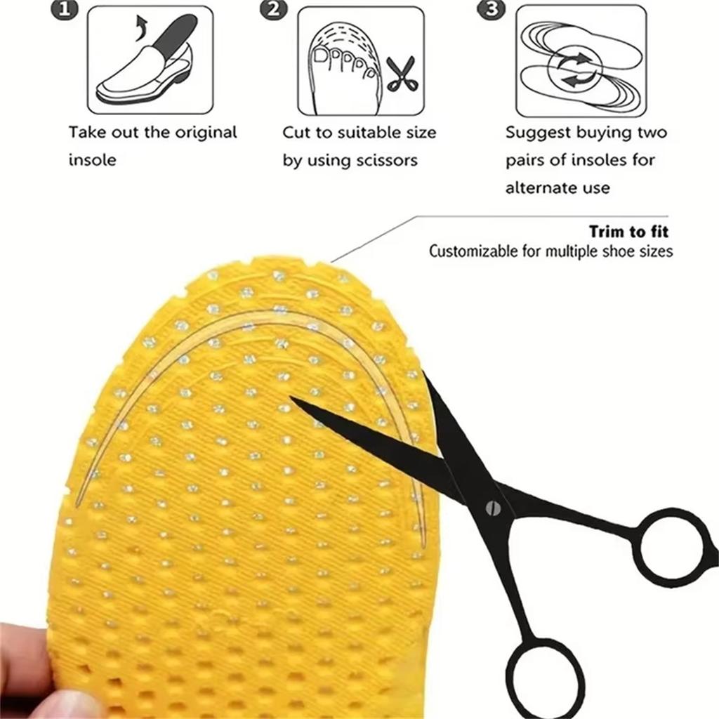 3 Pairs of Breathable Insoles for Sports Shoes - Keep Your Feet Cool and Comfortable