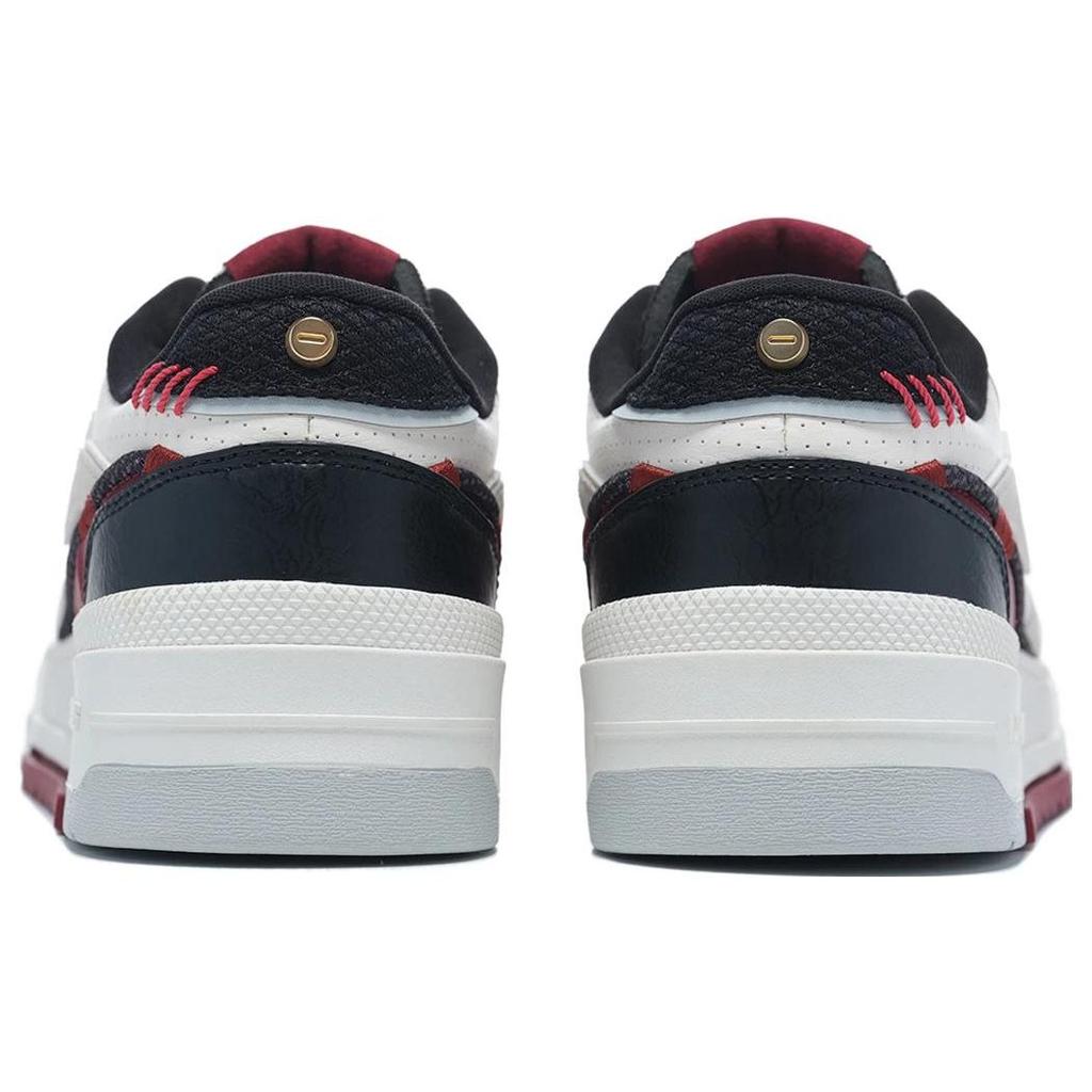 Li Ning 001 Btc Prm прочные дышащие низкие кроссовки для скейтбординга мужские белые красные AGCT003-3