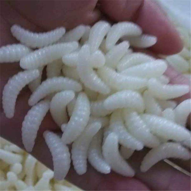 2.4см 0.4г Светящийся в темноте опарыш Мягкая приманка Реалистичная приманка для рыбалки на форель, солнечника Медленно тонущий Рыболовный Искусственный червь