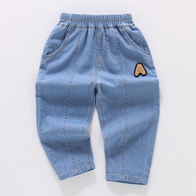 Boys' Denim Mosquito Proof Pants, Summer Children's Denim Pants Loose Baby Jeans