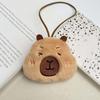 Blinking Capybara Key Ring Beeping Cartoon Animal Pendant Bag Hanging Capybara Plush Keychain  Kids