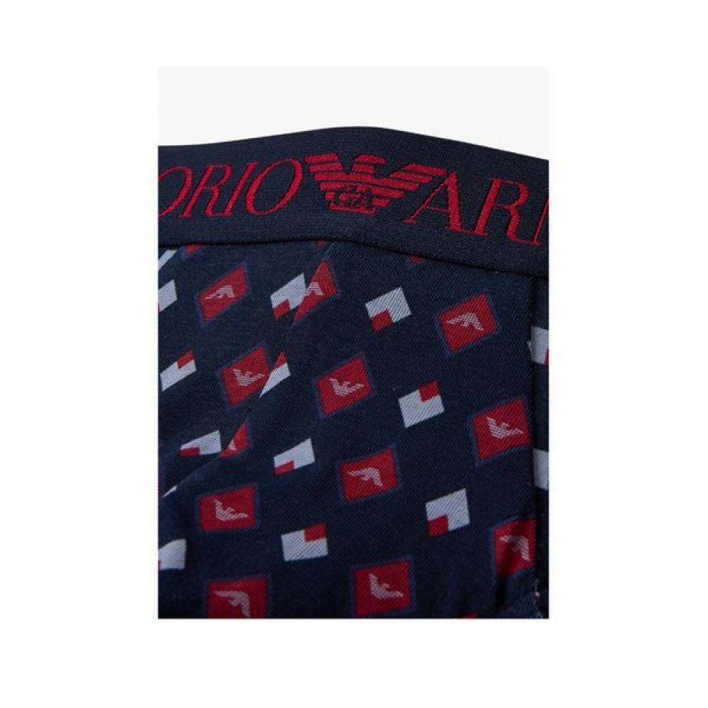Emporio Armani Мужские хлопковые слипы с узором из логотипов 0815311035