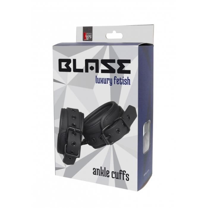 Menottes - BLAZE - Luxuty Fetish - Simili Cuir Noir - Réglables - Adulte
