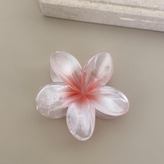 Форма цветка, пляжный отдых, зажим в виде акулы, градиент цвета, противоскользящие зубы, задняя часть головы, сильная ручка, коготь для волос, аксессуары для волос