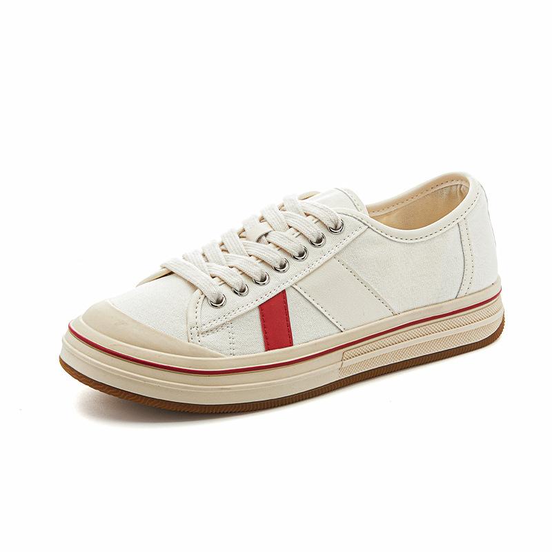 Внутренняя высота увеличивается на 2 см, классические парусиновые туфли, лето 2025, новые повседневные туфли на толстой подошве, подходящие по цвету, универсальные маленькие белые туфли