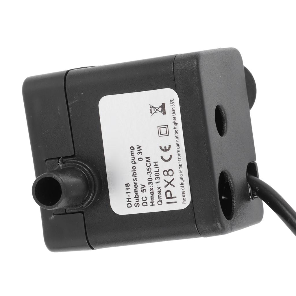 Pet Fountain130L/H Replacement Water Pump Ultra Quiet Operation Removable Long Lifespan Pump