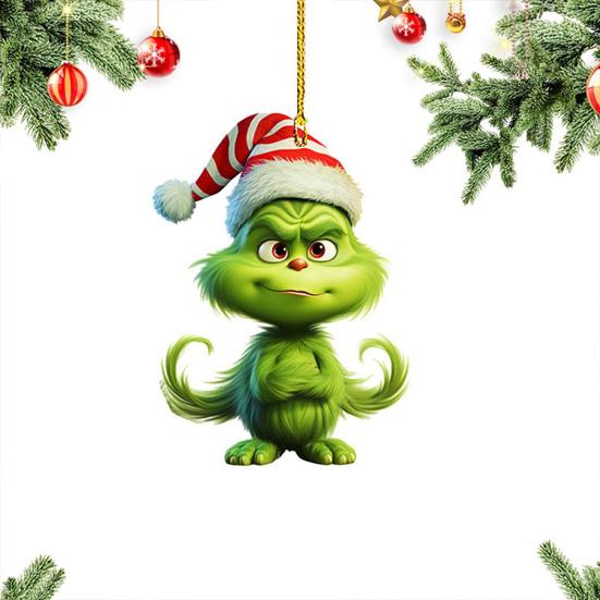 Рождественские подвесные украшения, подвеска в виде рождественской елки, симпатичное акриловое зеленое кукольное украшение для праздничной стены дома