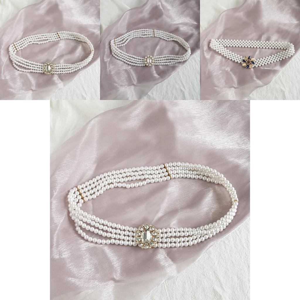 Korean Style Pearl Belt For Females With Stretchable Design For Dress Night Out