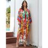 Женское платье-кафтан в стиле бохо большого размера с контрастным принтом свободного кроя Vacay Beach