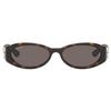 Frame Pattern Acetate Oval Sunglasses Women's Tortoiseshell