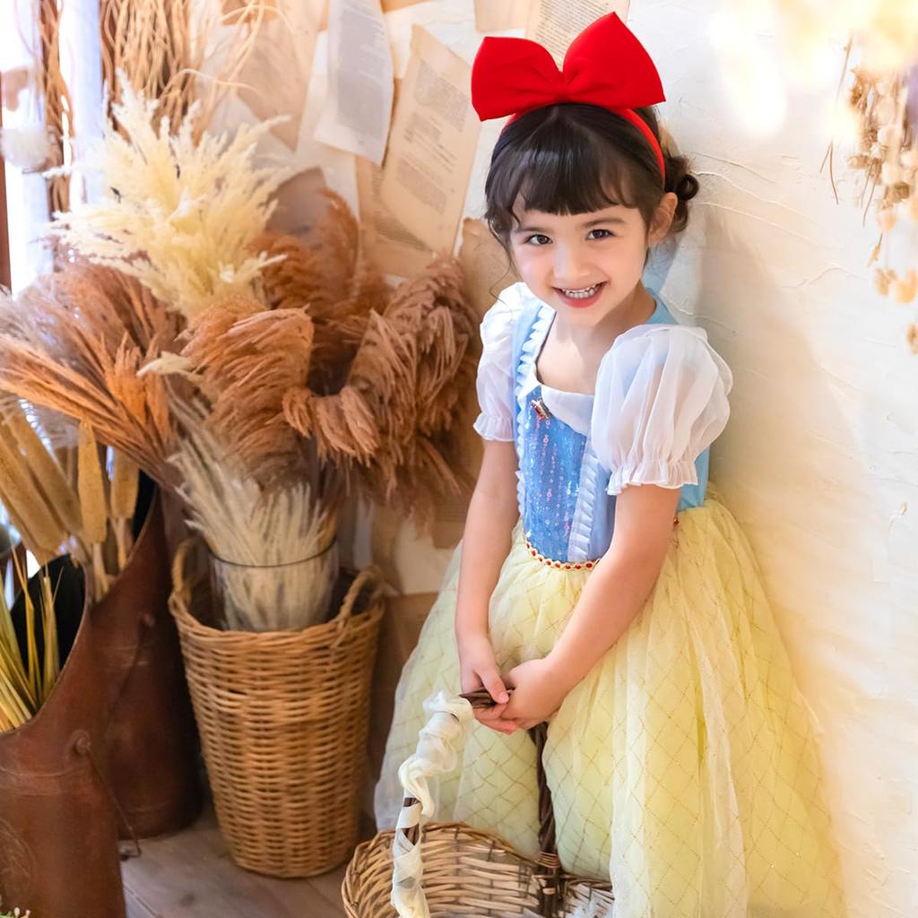 [monoii] Princess Dress Snow White Cosplay Kids Princess Costume Halloween Fancy Dress for Girls E0567-2 (120)