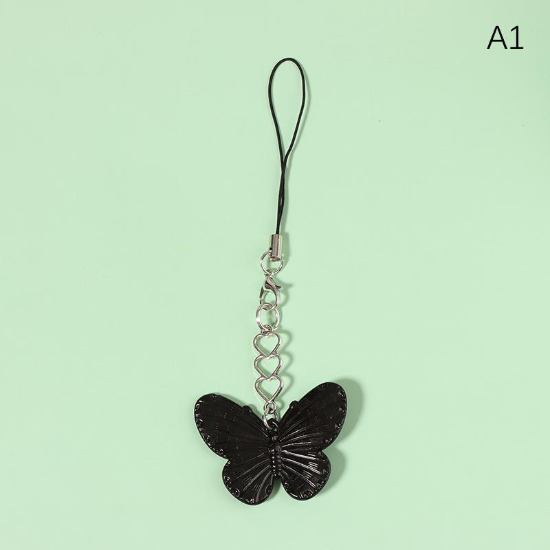 1PC Sweet Cool Colorful Butterfly Charm Mobile Phone Chain Lanyard Cell Phone Strap Keychain Bags Pendant Decor
