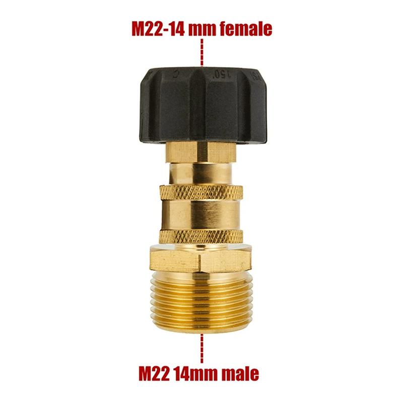 Поворотные фитинги M22 на 1/4" 3/8" для быстрого соединения для моек высокого давления, адаптер для подключения шланга к дождевателю, 5000 фунтов на квадратный дюйм