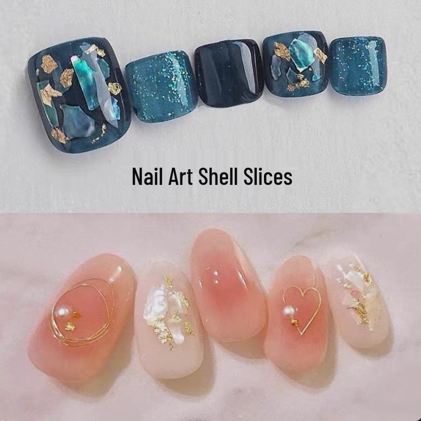 Iridescent Abalone Shell Nail Art Fragments: Ultra-Thin, Sparkly, Irregular 12-Piece Set