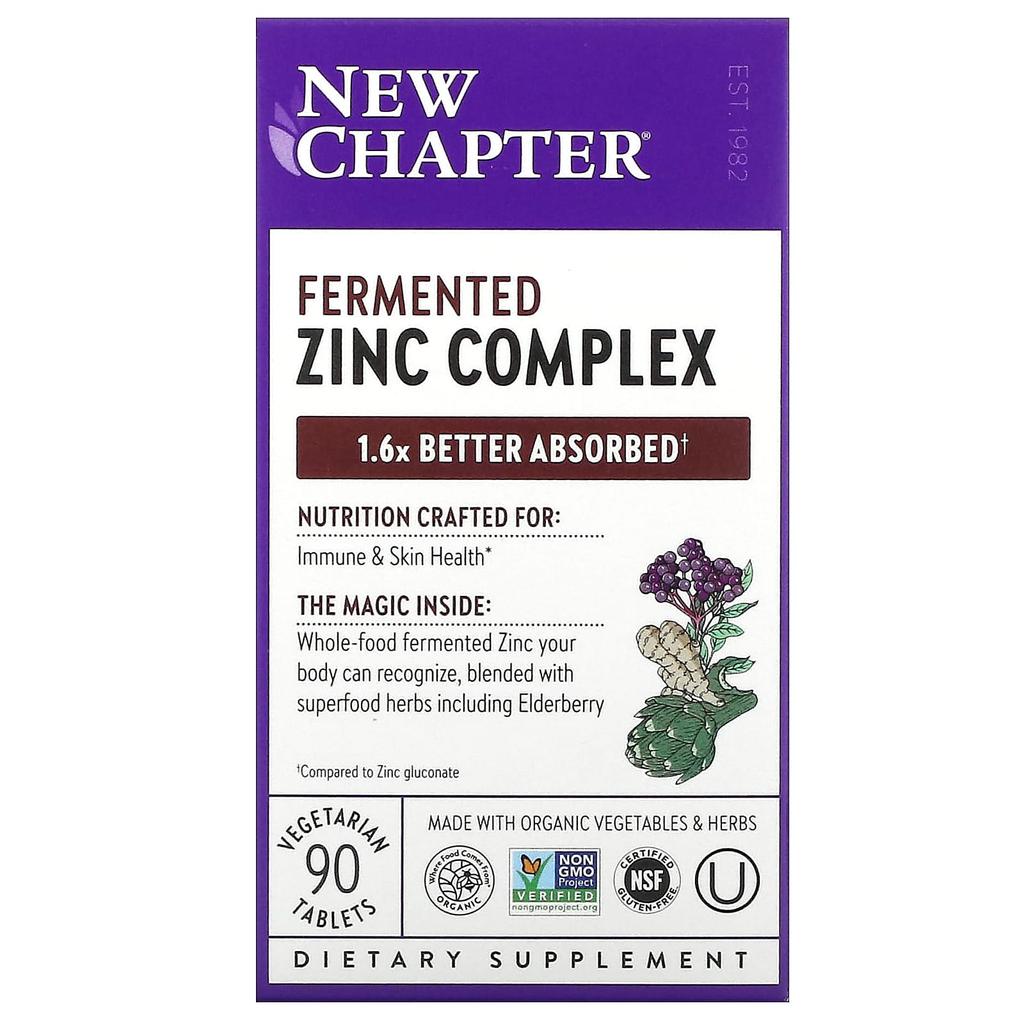 Fermented Zinc Complex, Vegetable Tablets, 90 Tablets