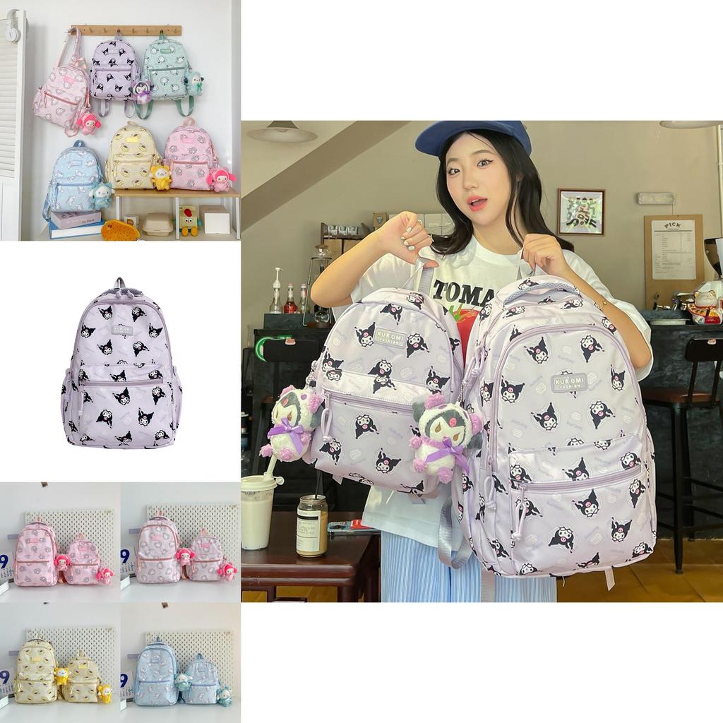 Anime Style Waterproof Nylon Backpack With Expansion For School College Students Special Characters Included