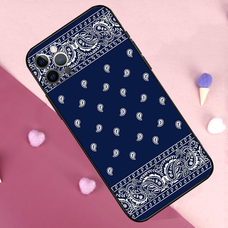Королевская бандана Пейсли Чехол для телефона Для iPhone 17 Pro Max 11 14 15 16 Pro Max Plus 13 12 Mini 16e 17 Air Задняя крышка