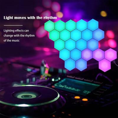 Креативный RGB Домашний Декор Квантовый Настенный Светильник Сотовый Модуль Светодиодный Ночник Управление через Приложение Светодиодный Шестигранный Настольный Светильник