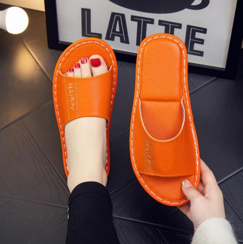 Тапочки из натуральной кожи, мужские и женские, летние, на плоской подошве, пляжная обувь, легкая, роскошная, дизайнерская обувь, удобные, парные тапочки