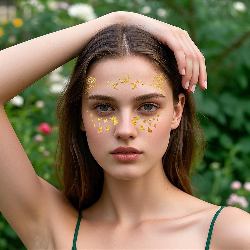 Cross Border Stamping Facial Tattoo Sticker Freckle Makeup Waterproof Sweat Proof Temporary