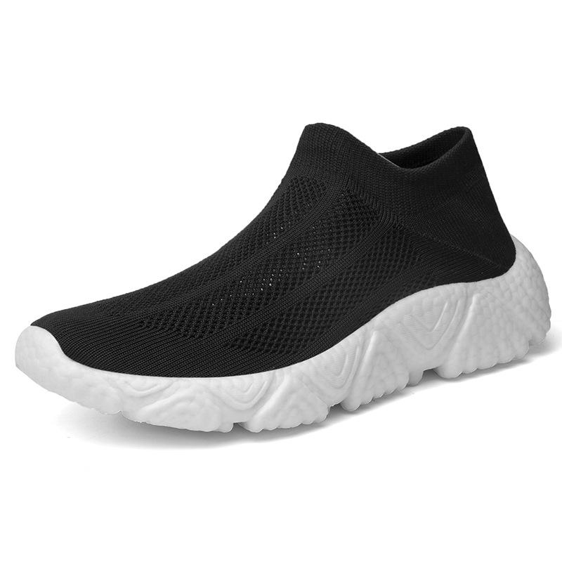 Men's Shoes Plus Size Summer New Lightweight Soft Sole Men's Sneaker Flying Woven Breathable Socks Casual Men's Shoes