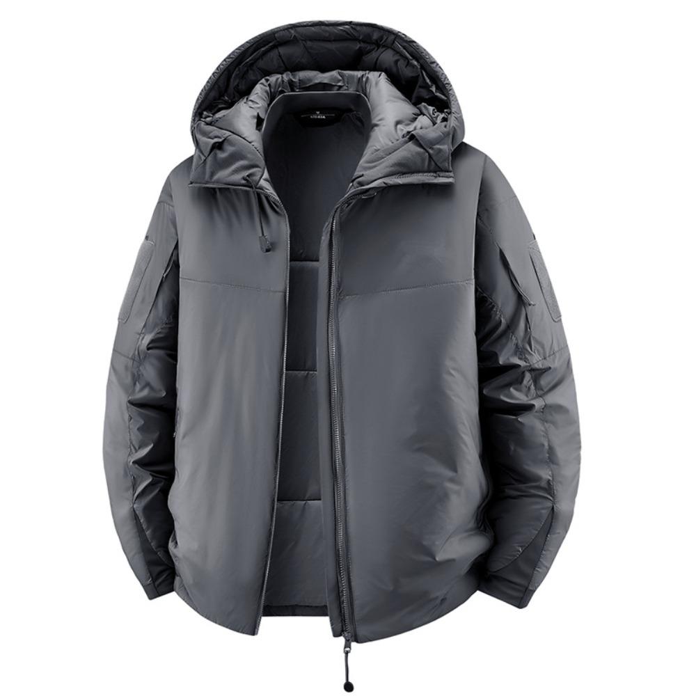 Мужская зимняя тактическая куртка для улицы, пальто, теплое, ветрозащитное, водонепроницаемое, холодостойкое, однотонное худи, топы для пешего туризма