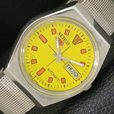АВТОМАТИЧЕСКИЕ ВИНТАЖНЫЕ ЧАСЫ SEIKO 5 ЯПОНИЯ 6309A МУЖСКИЕ С ЖЕЛТЫМ ЦИФЕРБЛАТОМ a702702-1