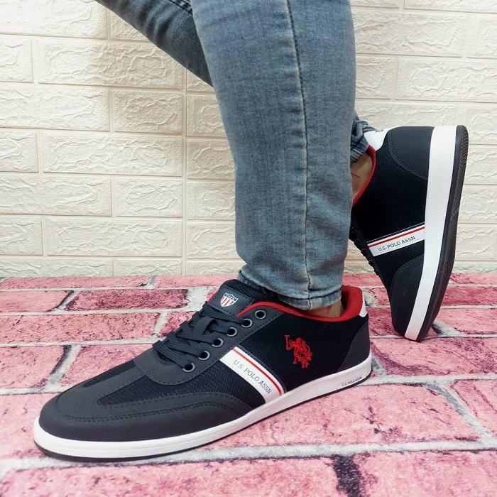 US Polo Kares Темно-синие нескользящие кроссовки на плоской подошве Спортивная обувь