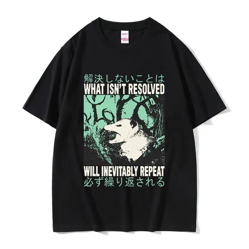 Lost In The Cheese Rat Print Meme T-shirt Funny Unisex Women Cotton Oversized Tshirt Short Sleeve T Shirt Streetwear Top Summer Tee