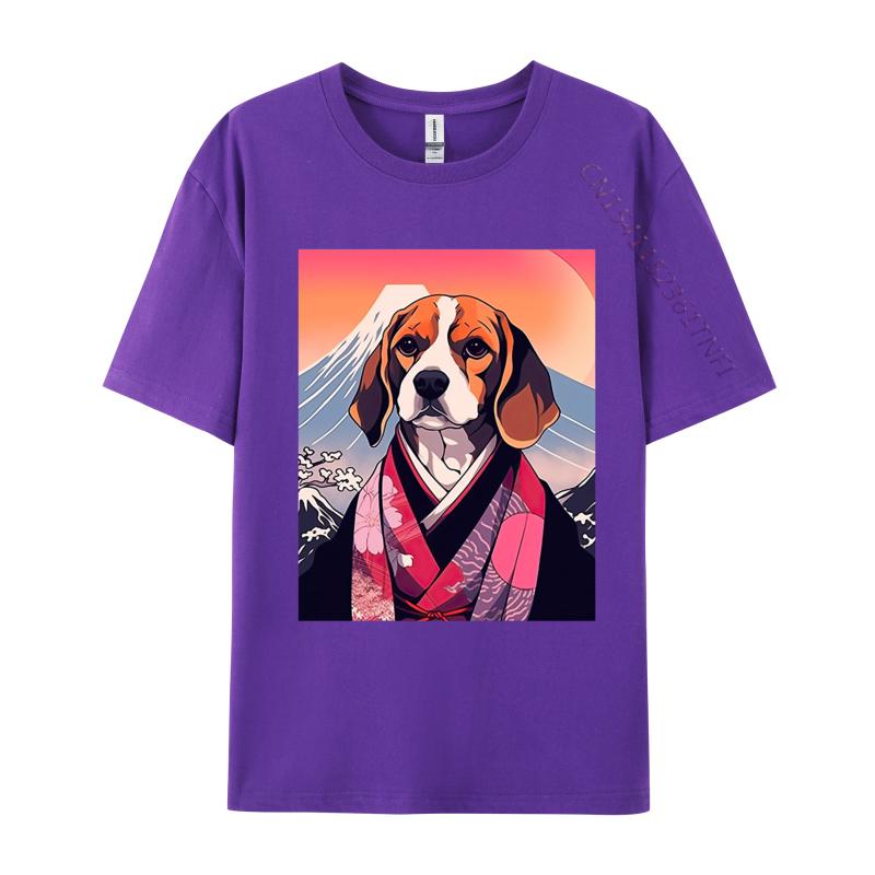 Beagle Dog Mount Fuji Tshirt Japanese Style Men T Shirt Funny Top Tshirts for Men Streetwear Mens Cotton Clothes