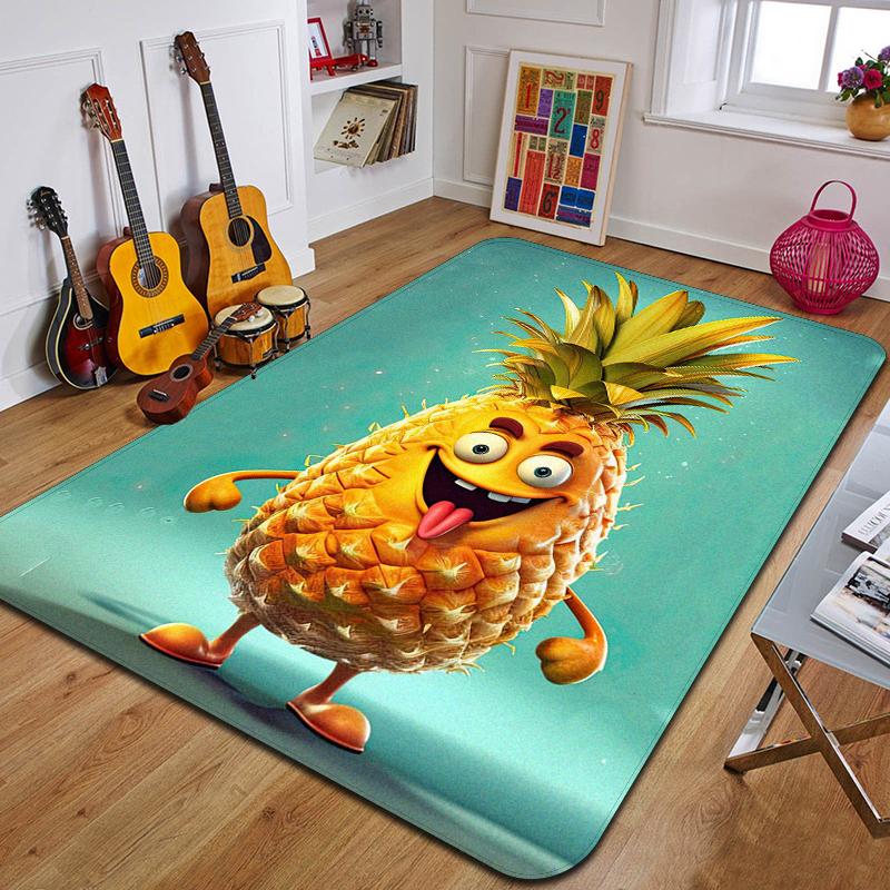 P-Pineapple Printed Carpet Fashion Yoga Mat Non-Slip Carpet Bedroom Decoration Outdoor Carpet Bedroom Birthday Gift