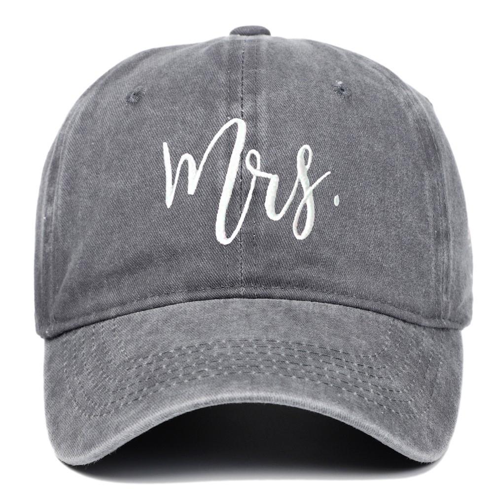 Adjustable Mr Mrs Embroidery Caps Washed Cotton Outdoor Sunscreen Hats Couple Baseball Hats