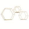 Hexagon Wall Shelf 3 Hanging Shelves, Loft Wall Shelf ShelvesIron & Wood Floating Shelves for Living Room, Bedroom, Kitchen