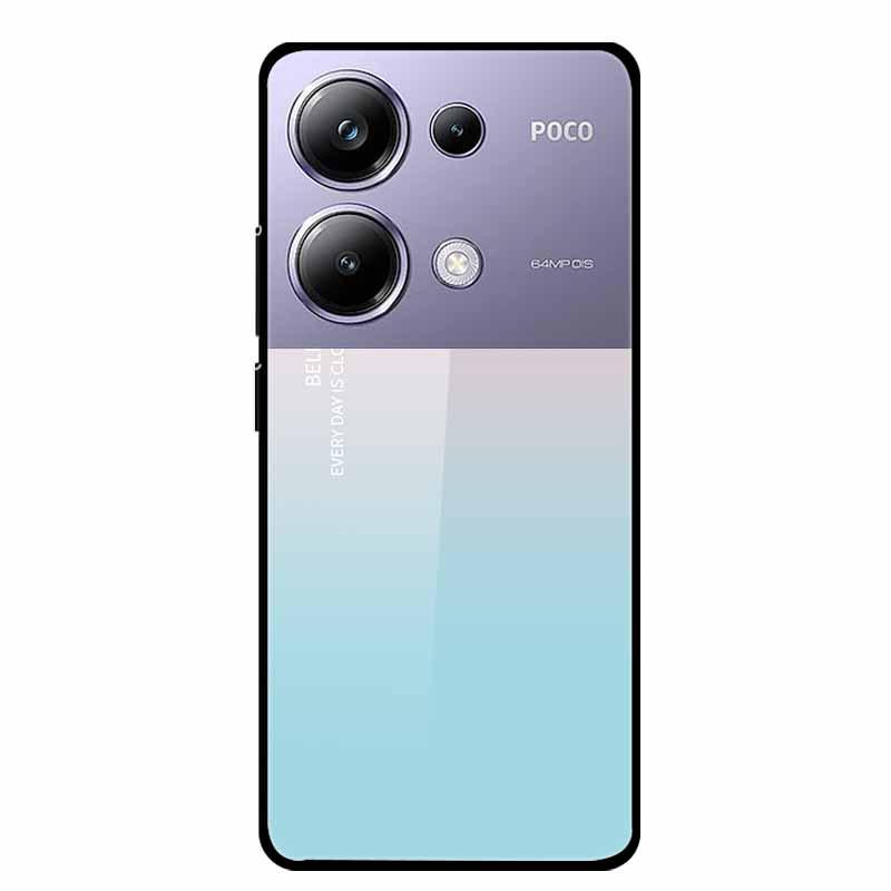 Красочный эстетичный чехол из закаленного стекла для Redmi 12 5G и POCO M6 PRO