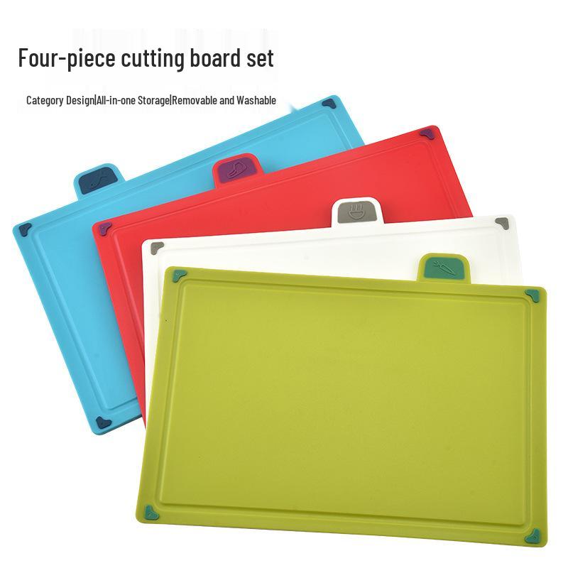 Многоцелевой набор разделочных досок из полипропилена - 4 штуки для кухни и нарезки мяса