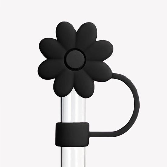 Соломенный чехол с цветами, пищевой силикон, многоразовый пыленепроницаемый стакан, стакан для соломы, заглушка, Топпер, защитная чашка, аксессуары