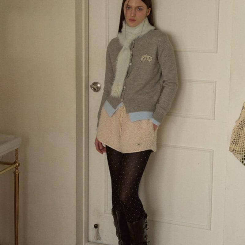 Leterie ШАРФ-ШАРФ ИЗ АНГОРЫ С РИБАННОЙ ТЕКСТУРОЙ_МЯТНЫЙ